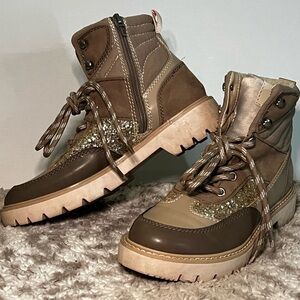 Dolce Vita Tan and Brown Combat Boots